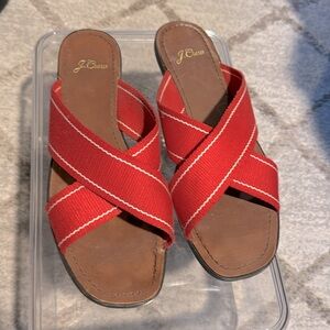 J Crew Flat Leather Sandals
